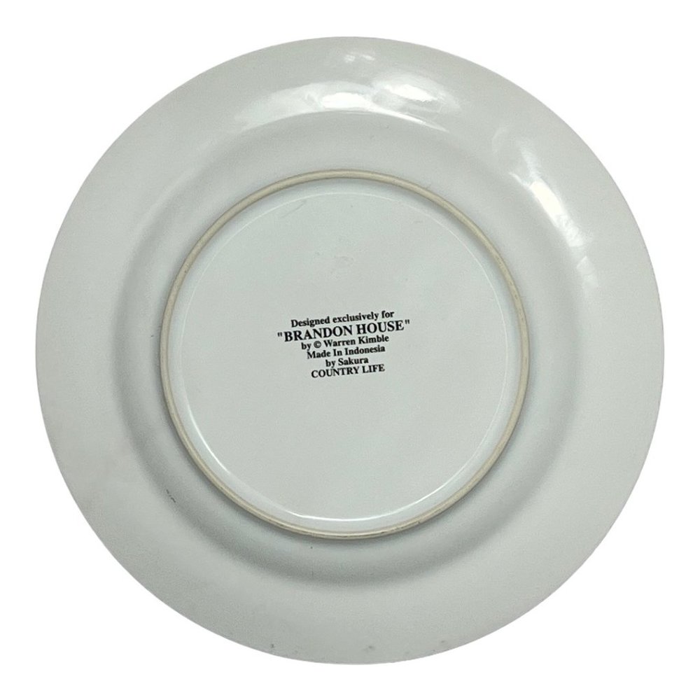 1988 Sakura Warren Kimble Country Life 8” Salad Plates Brandon House Folk Art - Picture 2 of 6